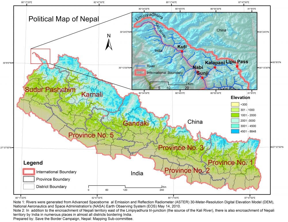 लिम्पियाधुरालाई आफ्नो नक्सामा समावेश गर्ने नेपालको निर्णयको भारतद्वारा विरोध