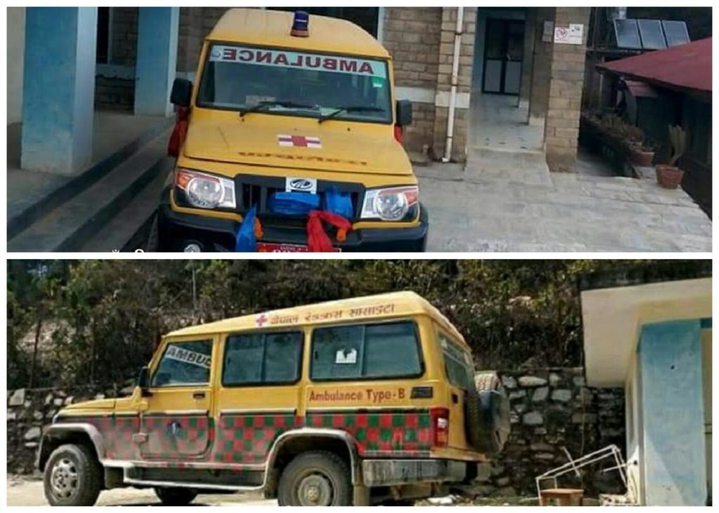 काभ्रेमा बिरामी बोक्ने एम्बुलेन्समा रक्सी