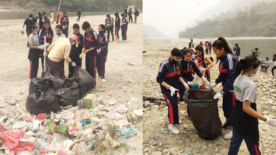 विद्यार्थीहरुको सक्रियतामा दोलालघाट पिकनिक स्थल सरसफाई