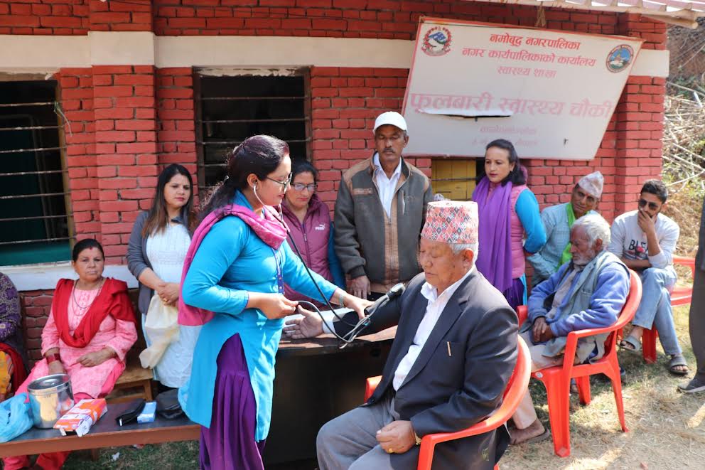 नमोबुद्ध नगरको सम्पूर्ण वडामा नि:शुल्क स्वास्थ्य परिक्षण शुरु