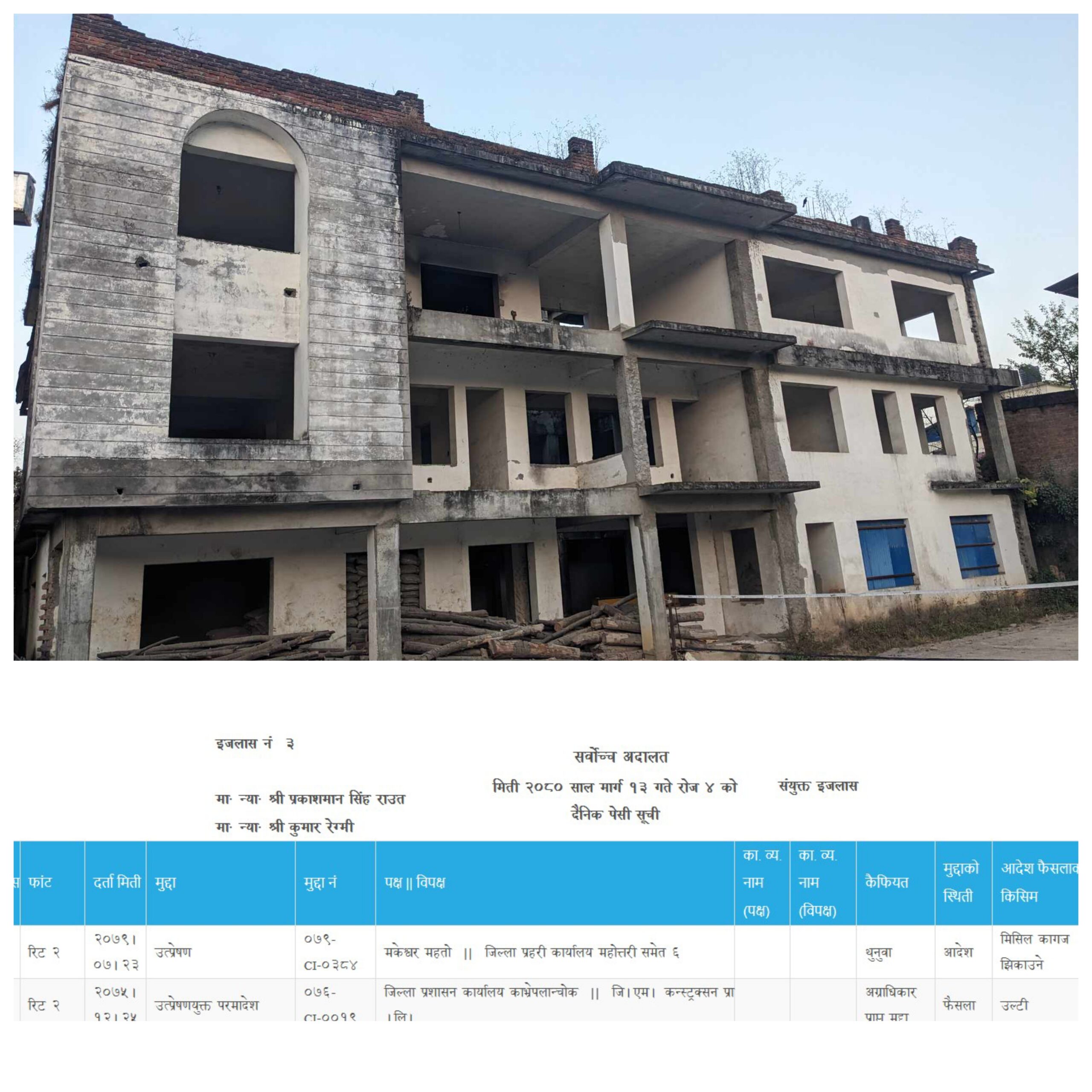 जिल्ला प्रशासन कार्यालय काभ्रेको भवन : प्रशासनको पक्षमा सर्वोच्चको फैसला